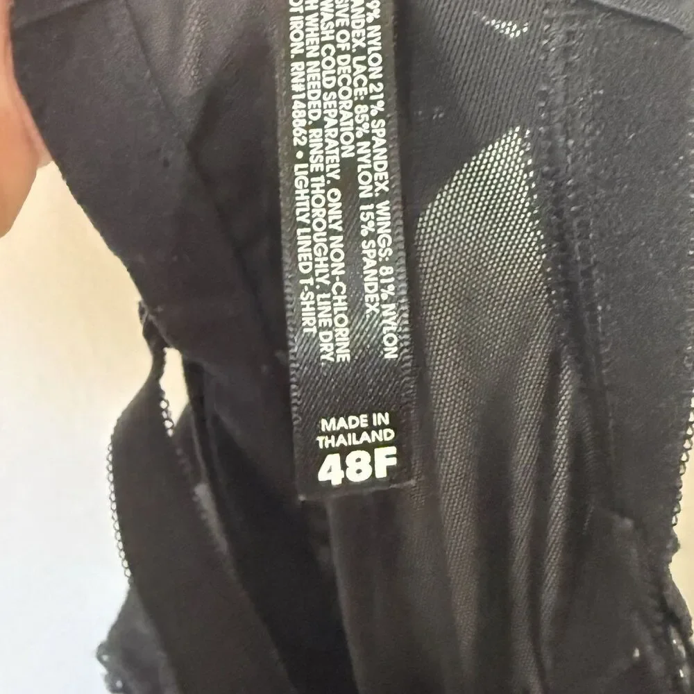 Torrid Curve Black Lightly Lined T-Shirt Underwire Adjustable Straps Bra 48F